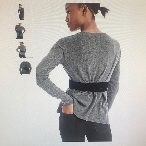 J Crew cashmere sweater with velvet sash - Picture 2 of 4